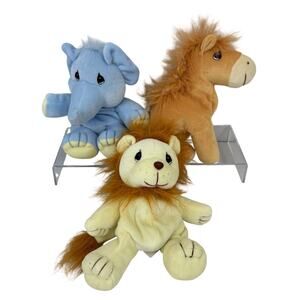 Precious Moments 1997 Tender Tails Plush Lot of 3 Elephant Lion Horse 8 Inch VTG